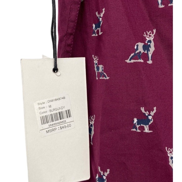 NEW Paper Denim and Cloth Mens Button Down Top Shirt M Maroon Short Sleeve - Picture 7 of 10